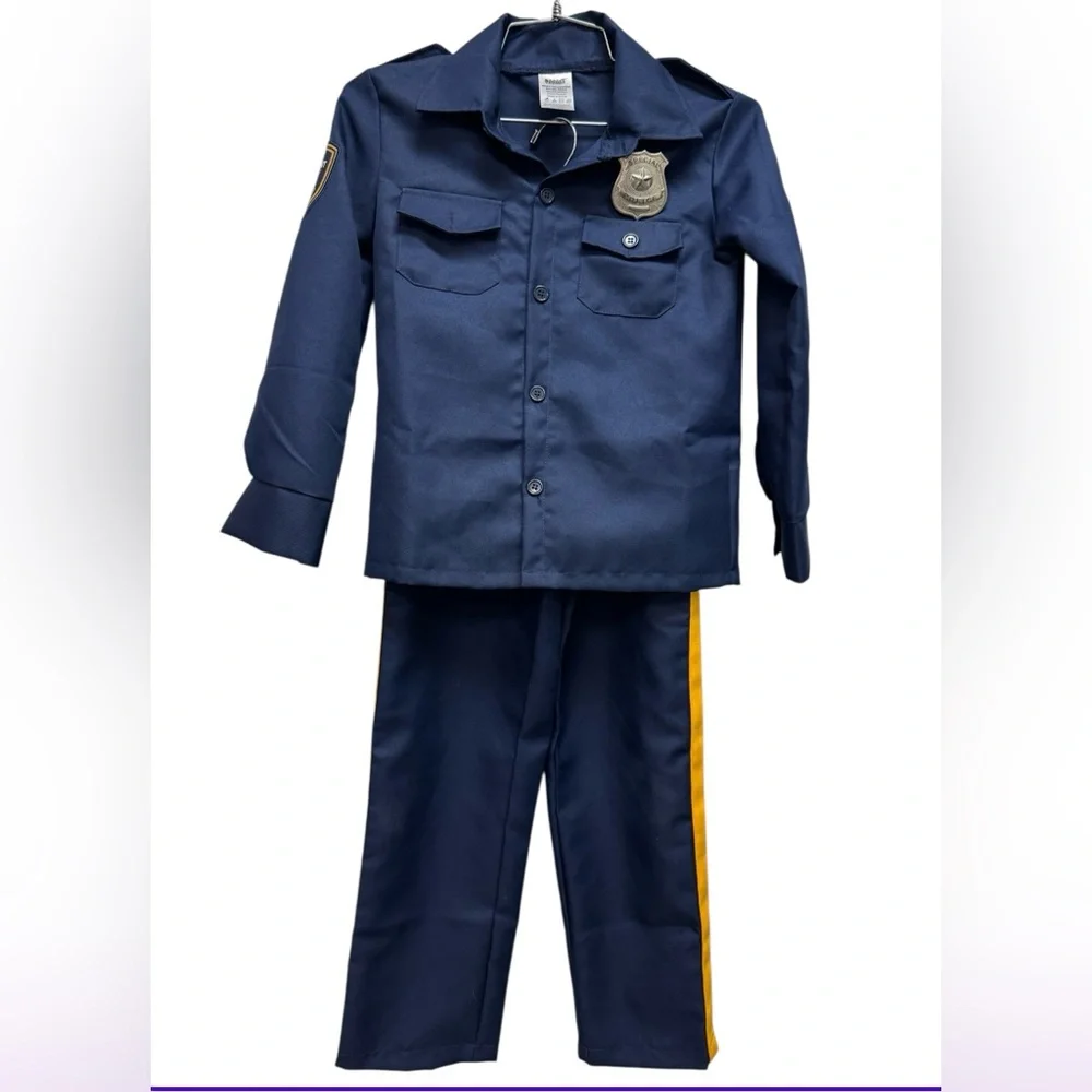 Halloween Spirit Navy Police Officer Costume for Kids Size Medium